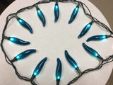 Turquoise Chili Pepper Light Covers on string